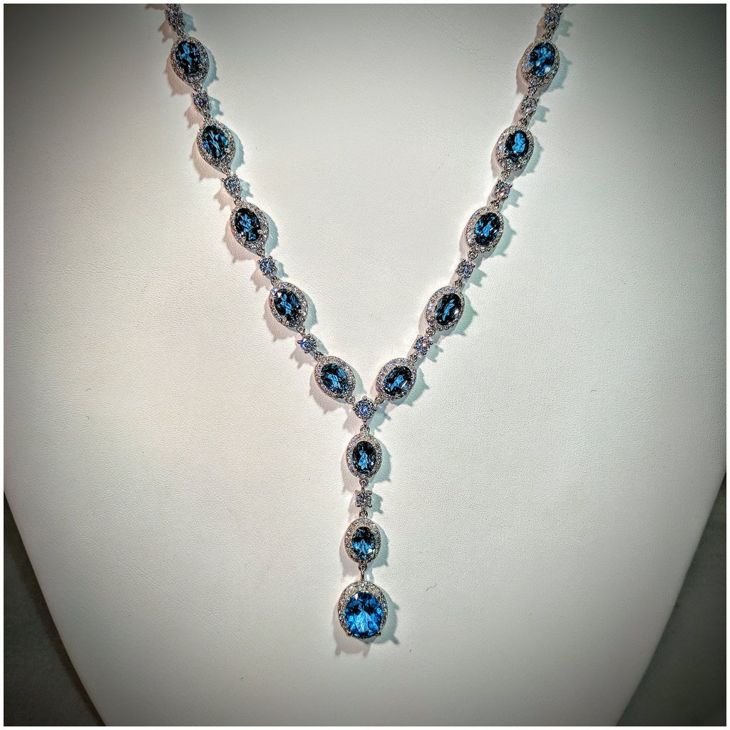 London Blue Topaz Necklace - Silver Papillon