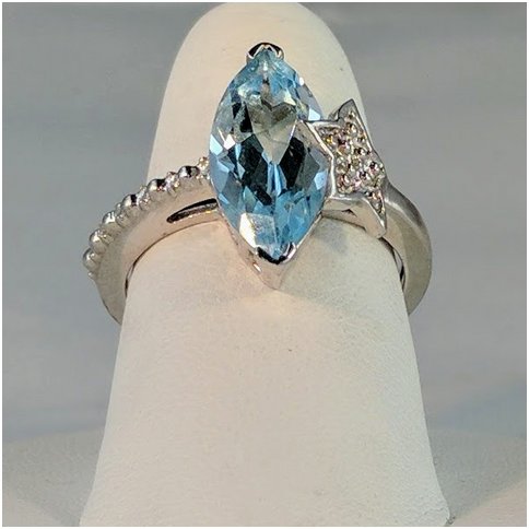 Blue Topaz Marquise with Star