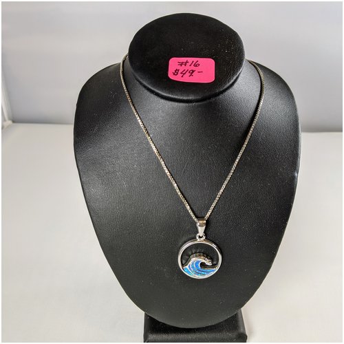 #16 Opal Wave Sterling Necklace