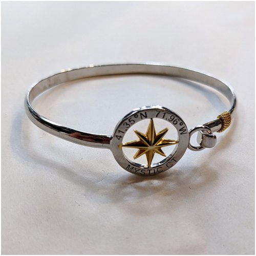 Mystic Compass Rose Bracelet with Latitude and Longitude