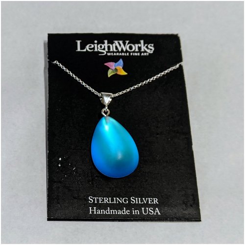 Blue Pear Shaped LeightWorks Pendant