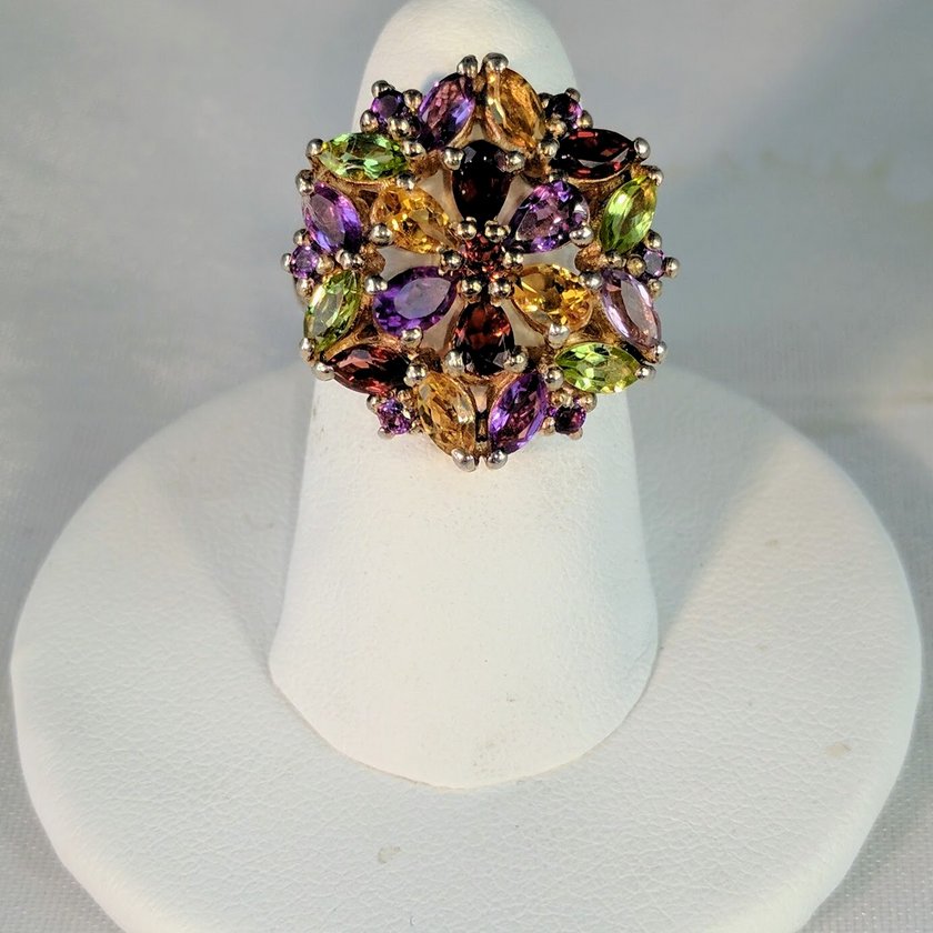 Multicolor Cluster Gem Ring