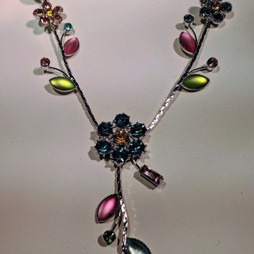 Flower Drop Necklace in Pastels