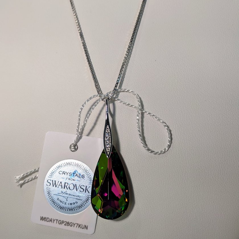 Multi Color Pear Shaped Swarovski Necklace